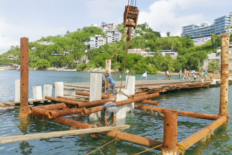 Hinca Pilotes en Agua Muelles y Marinas Concim