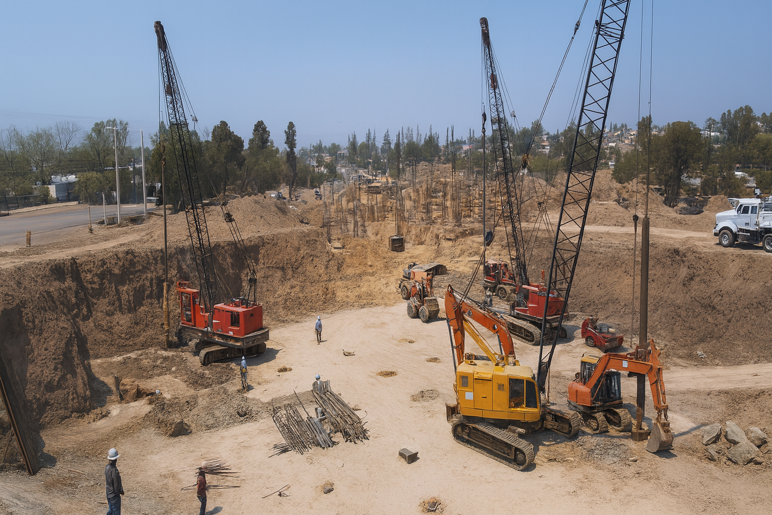 Modelo 3D de pilas y cimentación